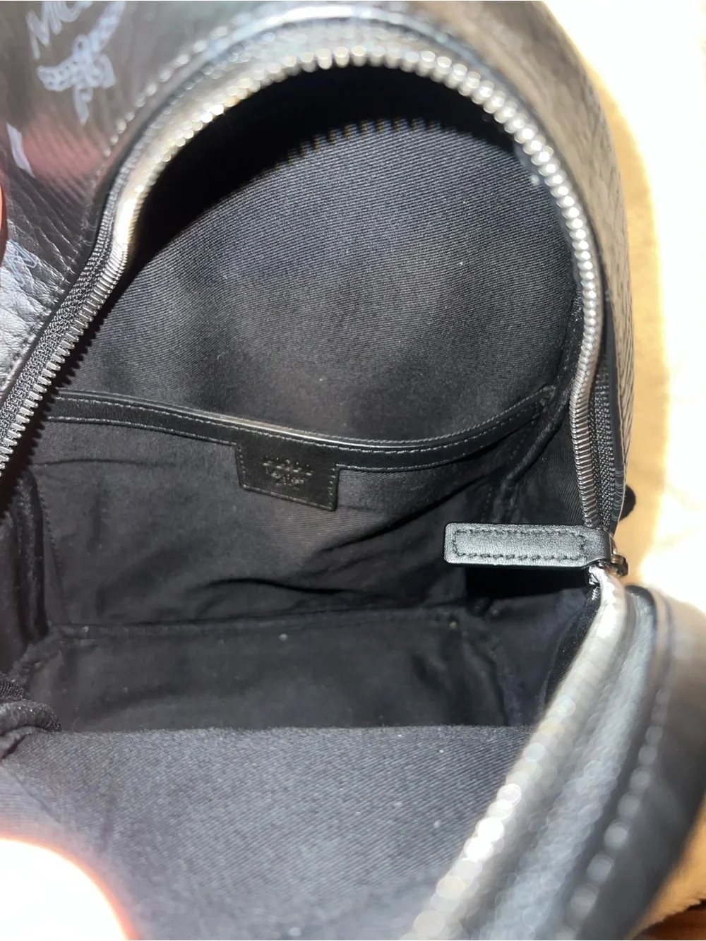 MCM coated canvas small stark side studs backpack (has authenticity paper)